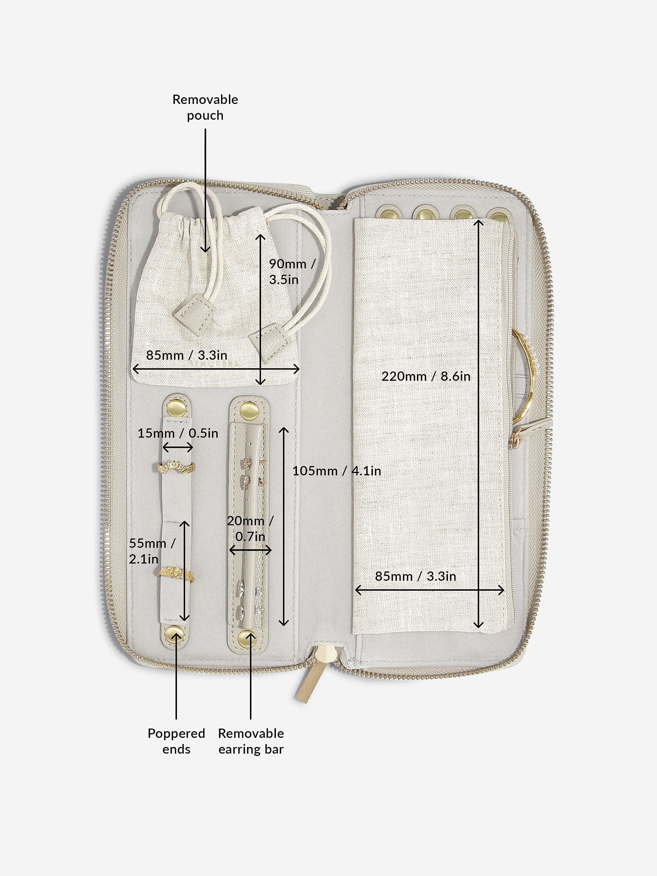 Stackers Jewellery Roll Havermout & Linnen - Mystackers