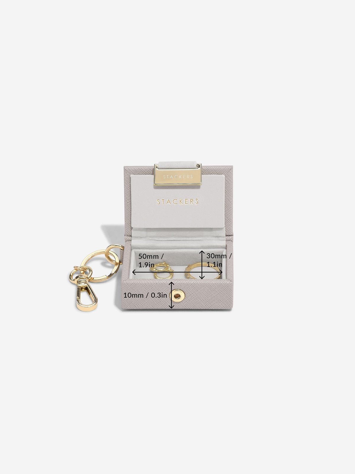 Stackers Juwelendoos Sleutelhanger in Decoratieve Kerstbal Taupe - Mystackers