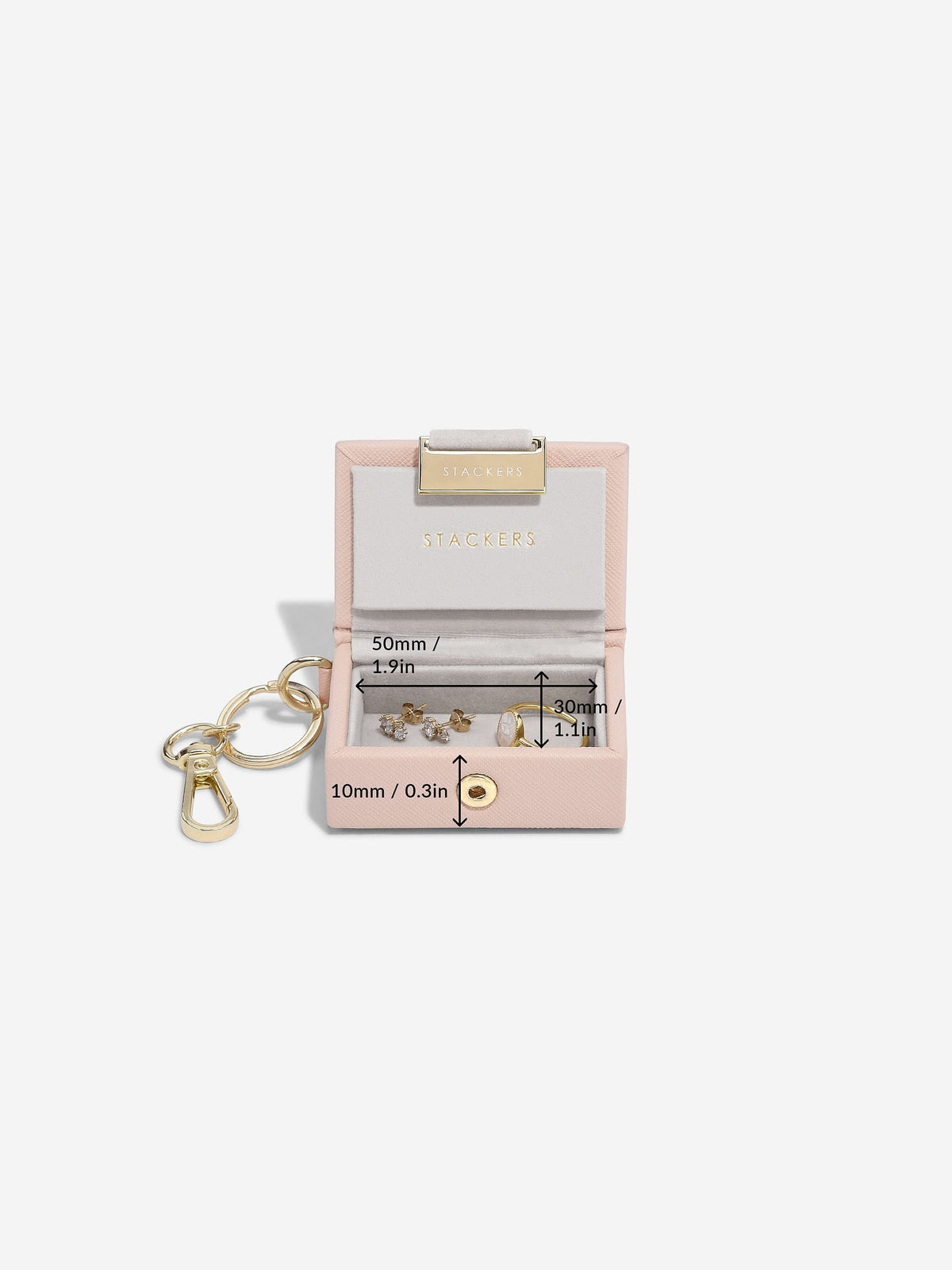 Stackers Juwelendoos Sleutelhanger in Decoratieve Kerstbal Roze - Mystackers