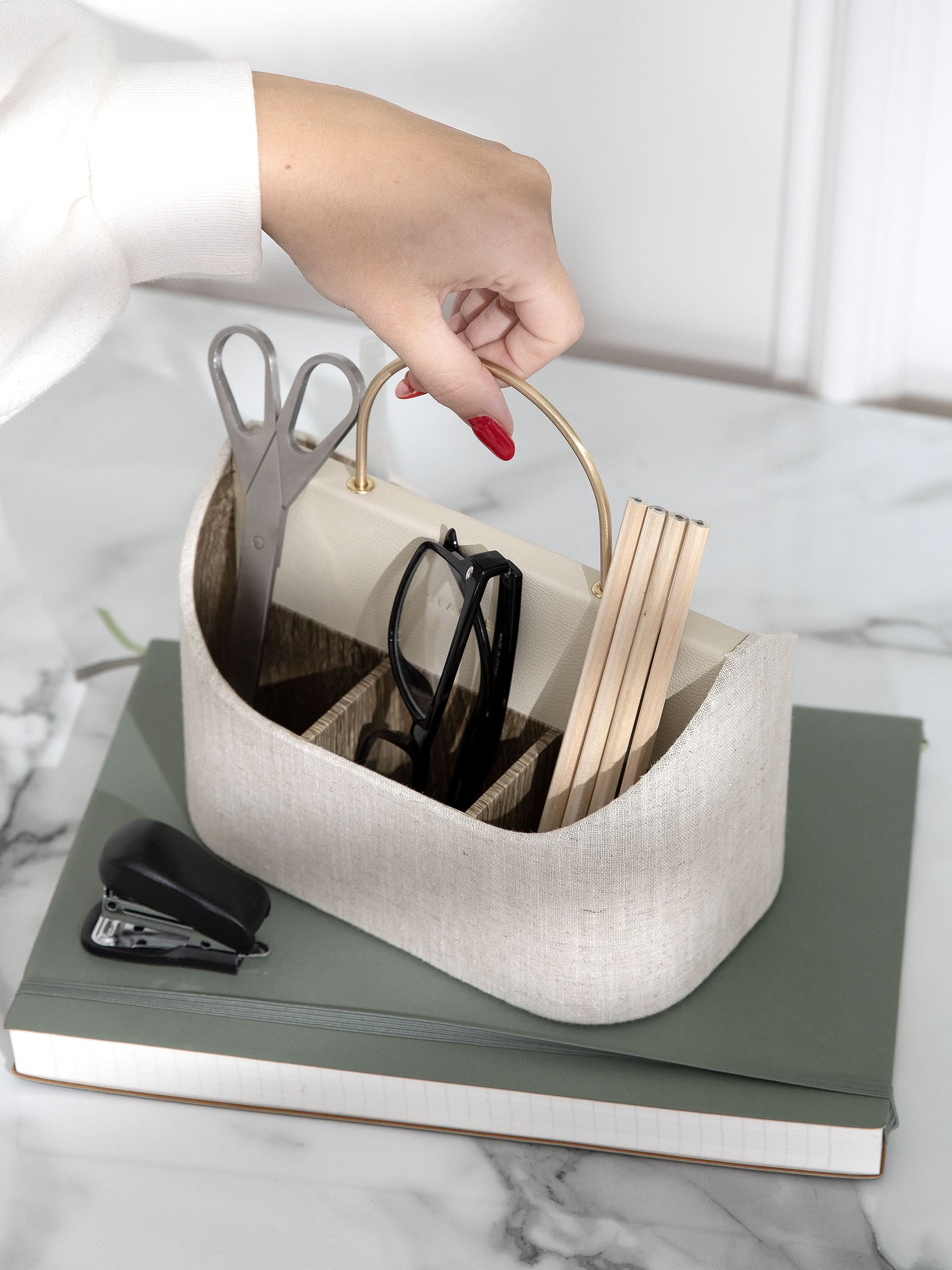 Stackers Draagbare Bureau Organizer Havermout & Linnen - Mystackers