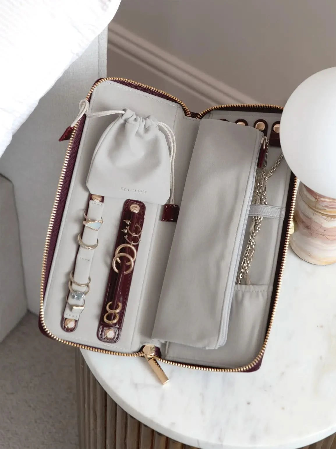 Stackers Jewellery Roll Kersenrood Gelakt - Mystackers
