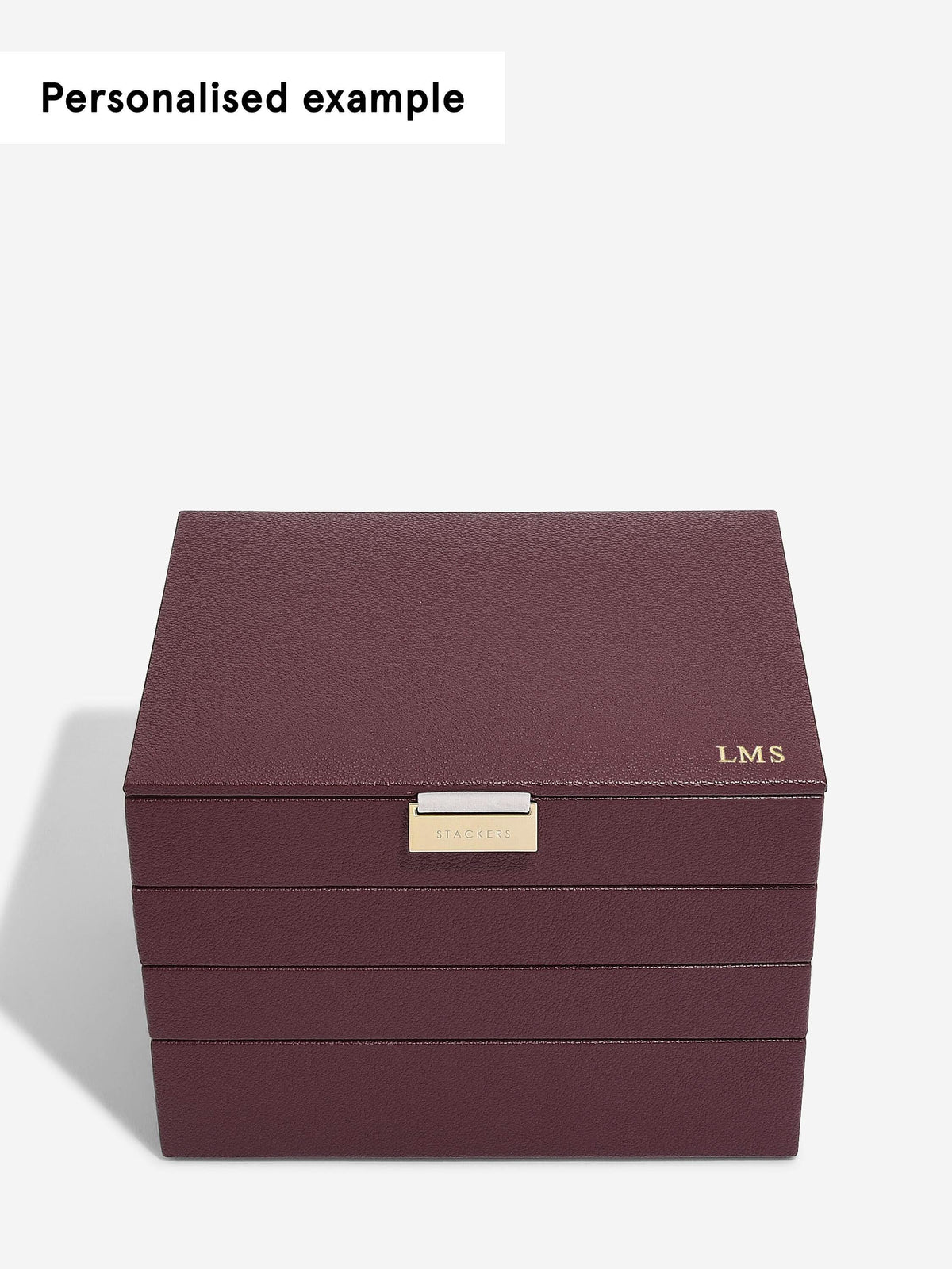 Stackers Klassieke Juwelendoos Set van 4 Bordeaux - Mystackers