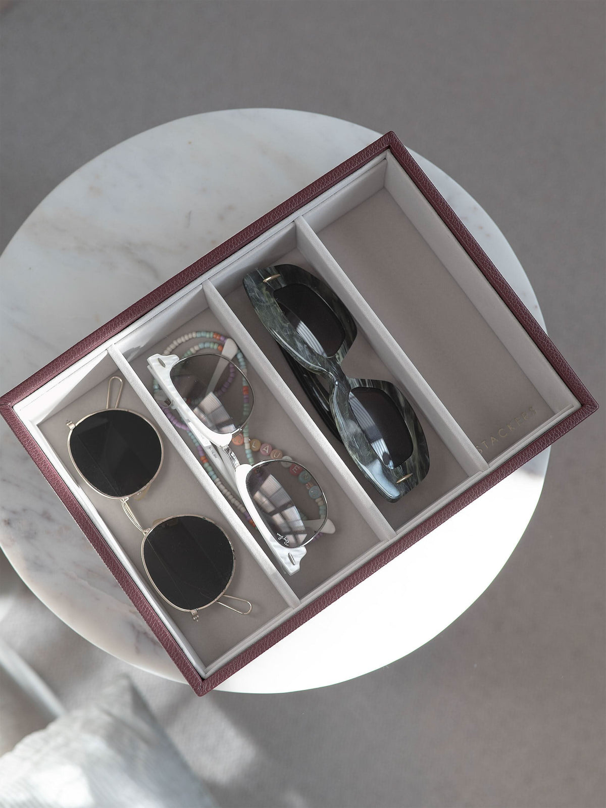 Stackers Bril & Accessoires-laag voor Klassieke Juwelendoos Bordeaux - Mystackers