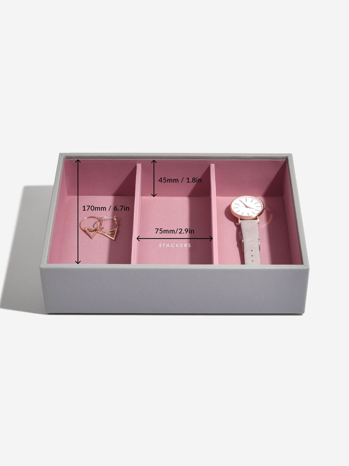 Stackers Klassieke Juwelendoos Set van 2 Grijs & Roze - Mystackers