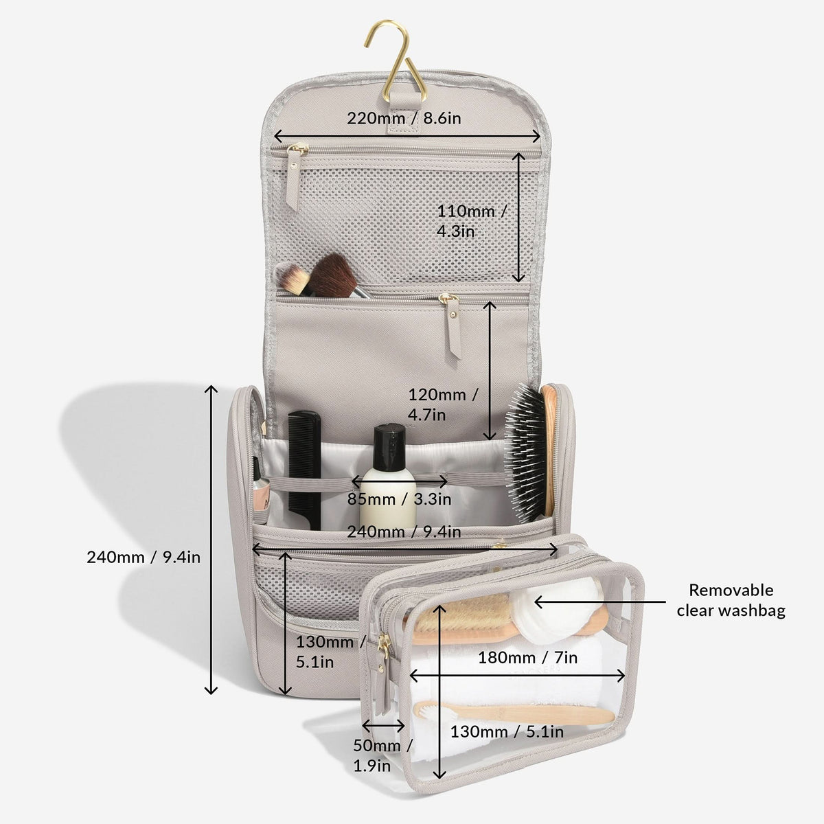 Stackers hangende Toilettas Taupe - Mystackers