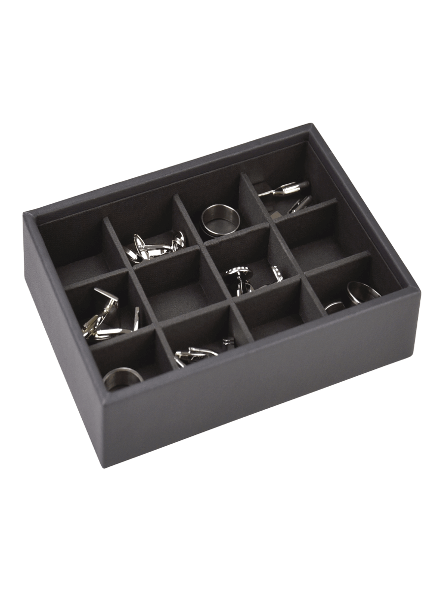 Stackers Mini Manchetknopenlaag Zwart & Grijs - Mystackers