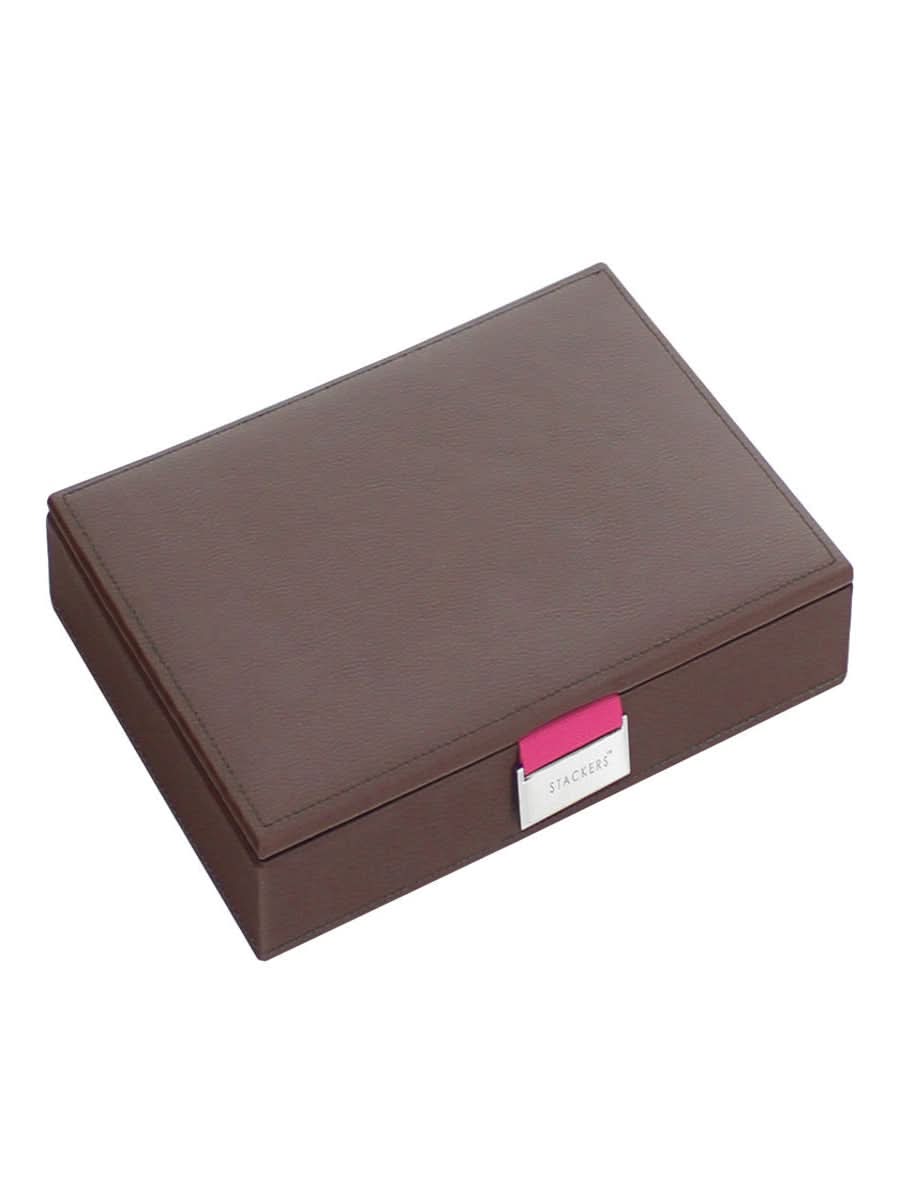 Stackers Deksel voor Klassieke Juwelendoos Chocolade Bruin - Mystackers