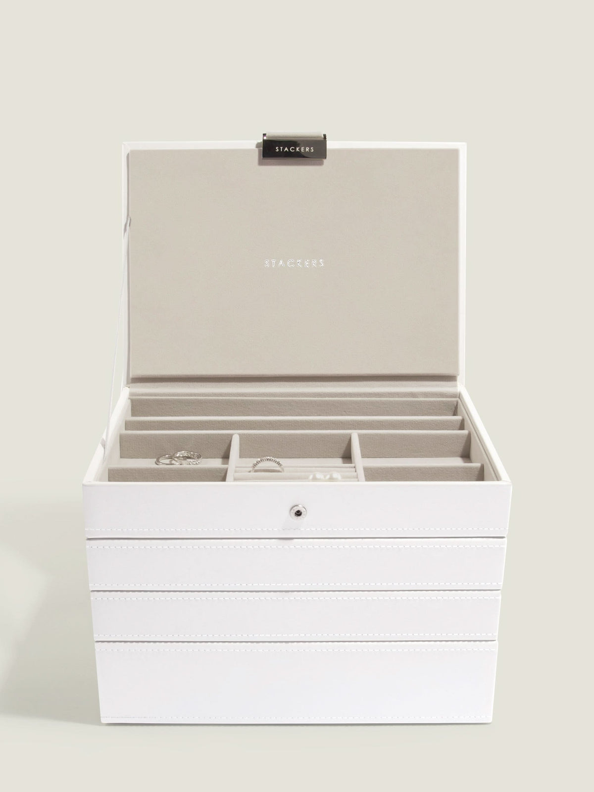 Stackers Klassieke Juwelendoos Set van 4 Wit - Mystackers