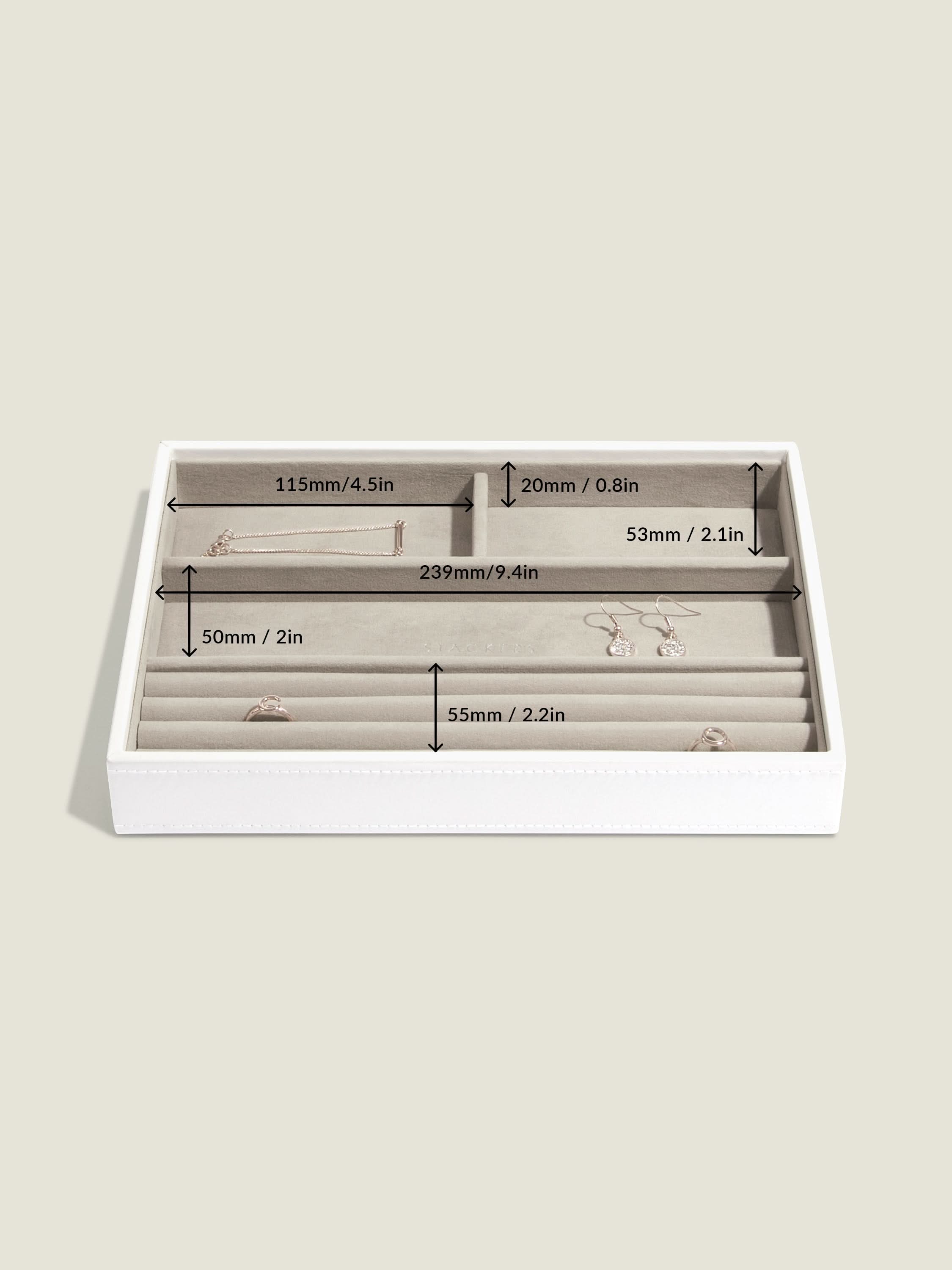 Stackers Klassieke Juwelendoos Set van 4 Wit - Mystackers