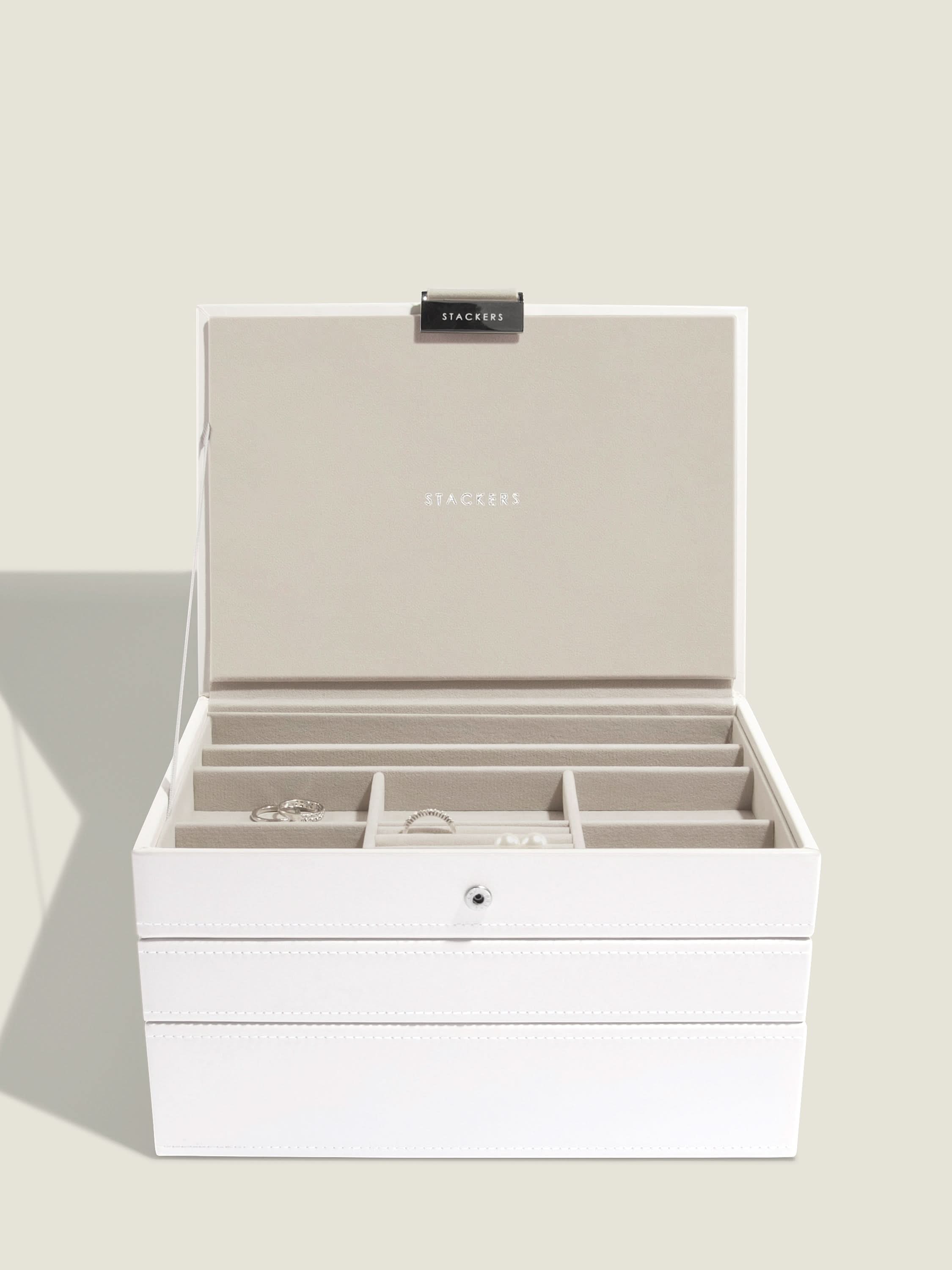 Stackers Klassieke Juwelendoos Set van 3 Wit - Mystackers