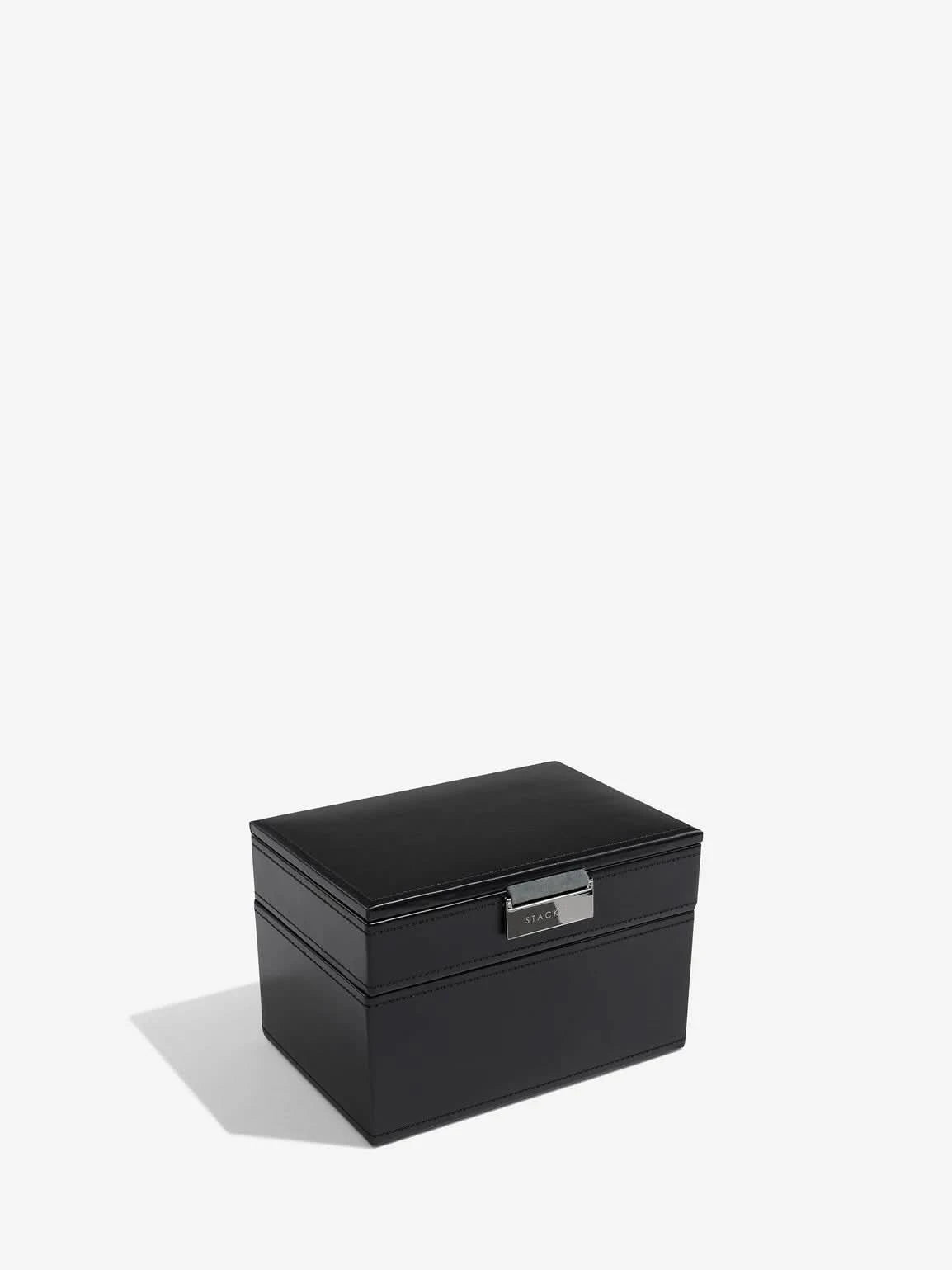 Stackers Mini Set van 2 - Horloge- & Manchetknopendoosje Zwart Fluweel - Mystackers