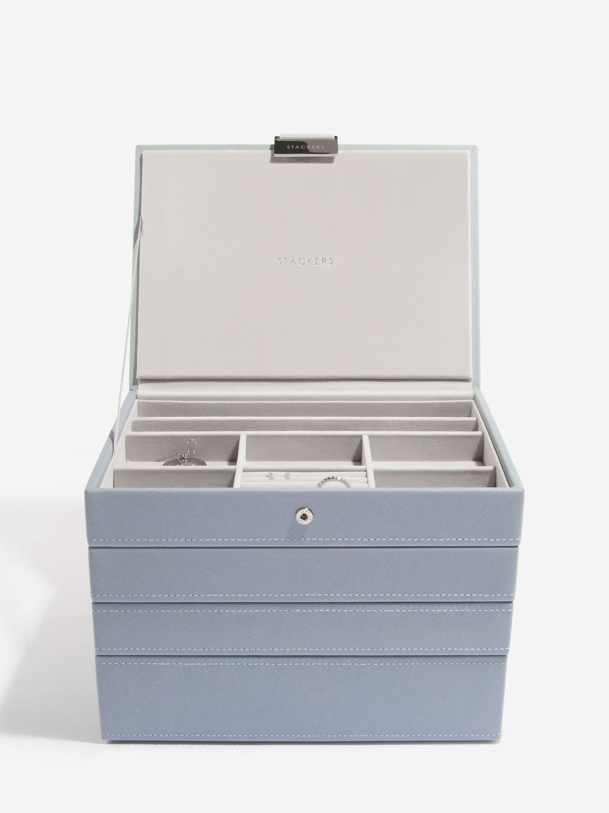 Stackers Klassieke Juwelendoos Set van 4 Blauw - Mystackers