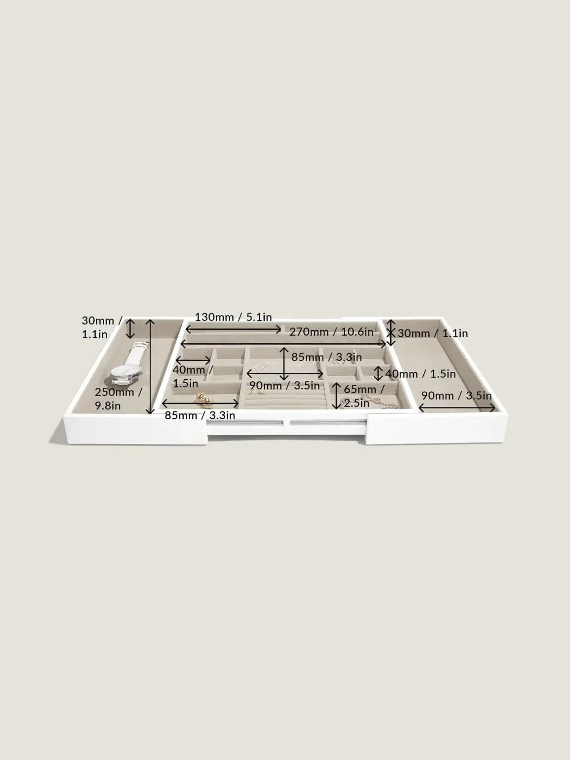Stackers Medium Sieradenslider Wit - Mystackers