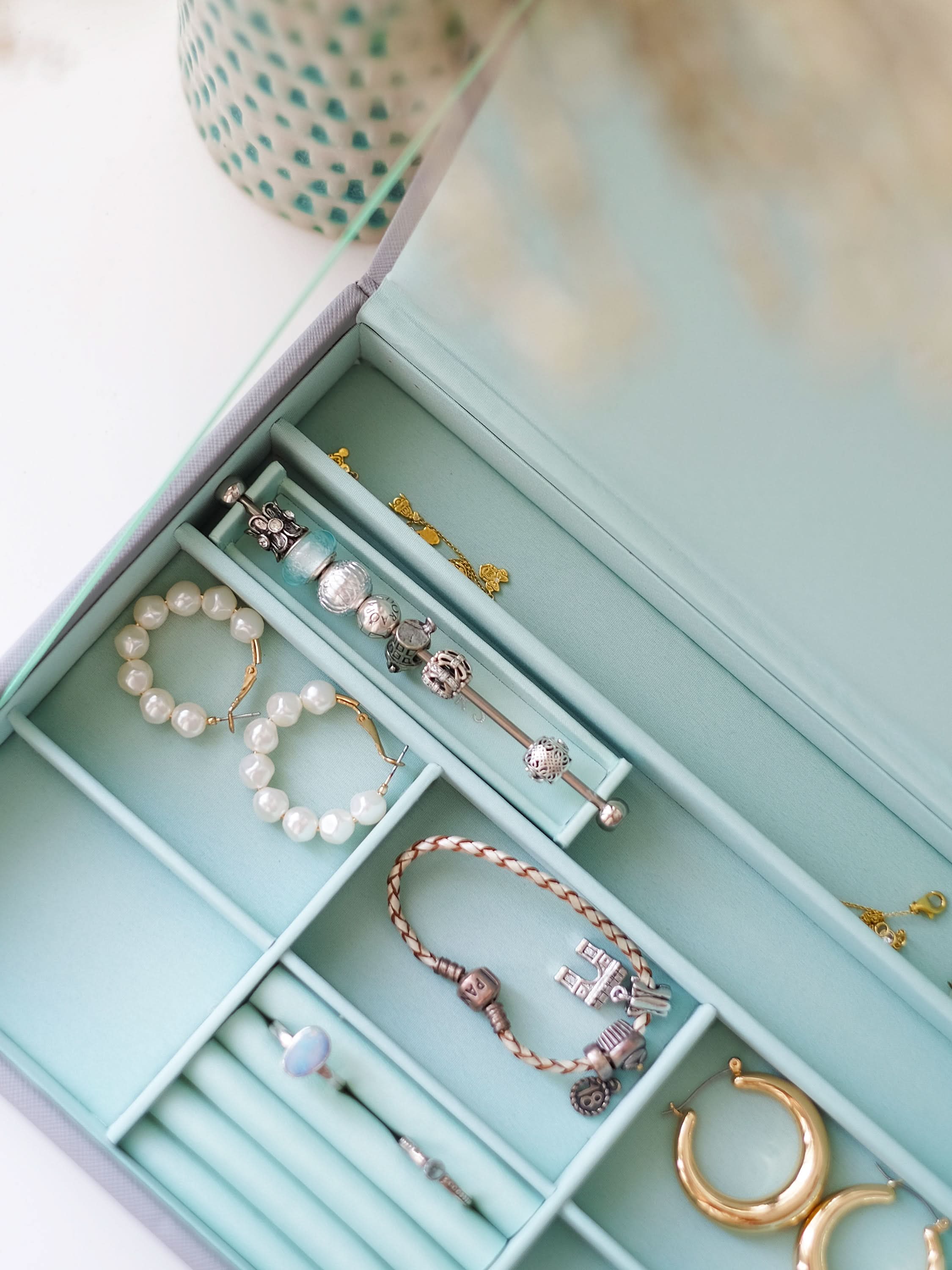 Stackers Charm Bar Grijs & Munt - Mystackers