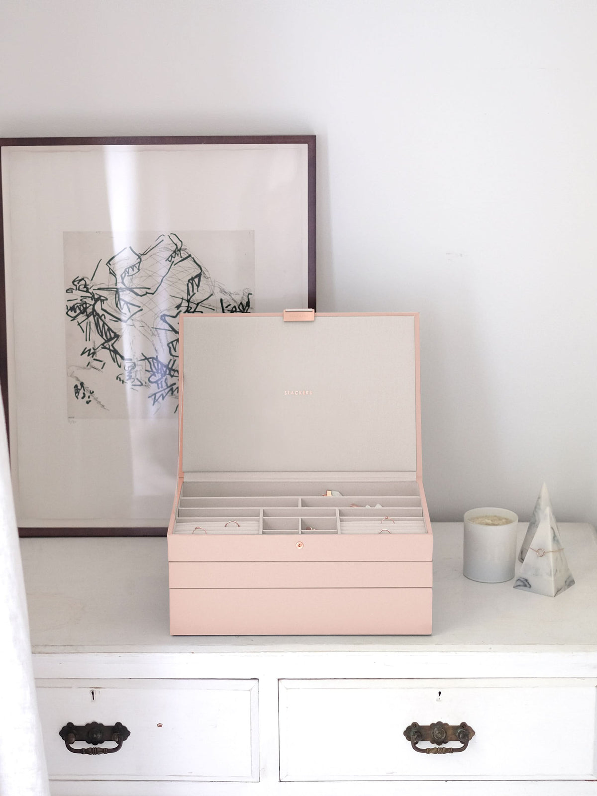 Stackers XL Juwelendoos set van 3 Roze - Mystackers