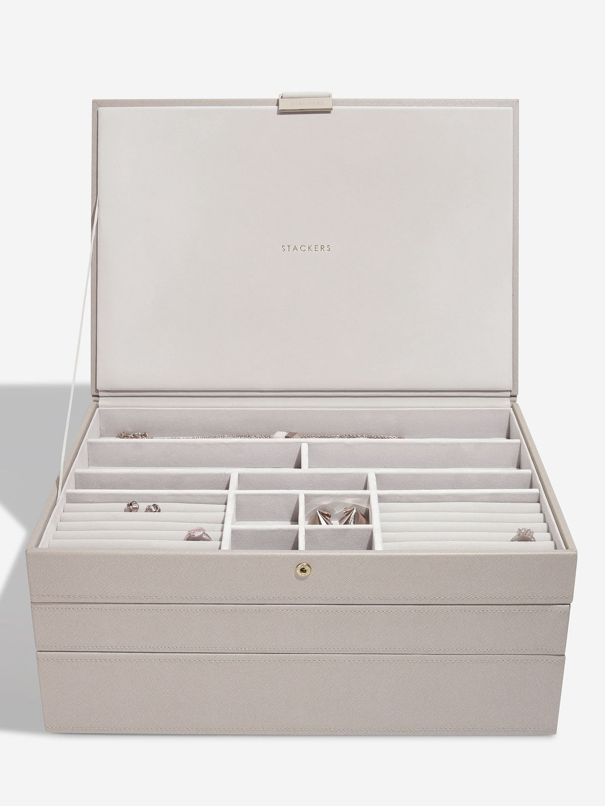 Stackers XL Juwelendoos set van 3 Taupe - Mystackers