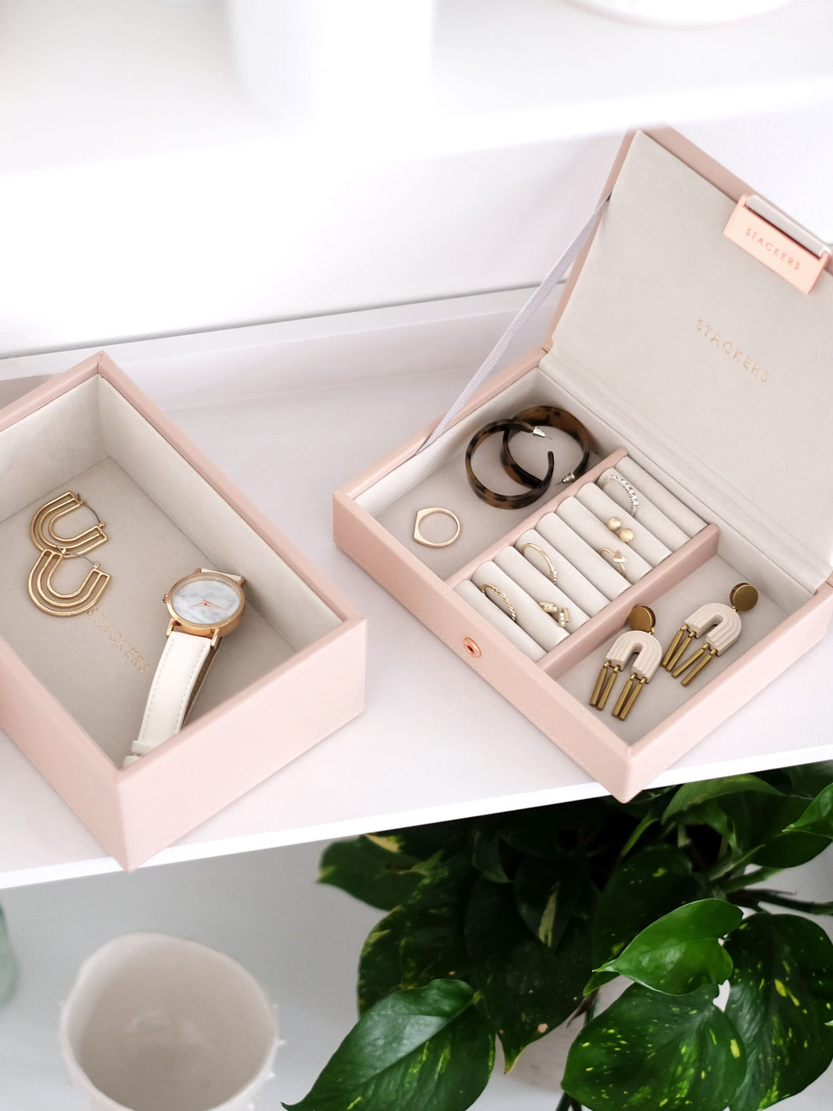 Stackers Mini Juwelendoos Set van 2 Roze - Mystackers