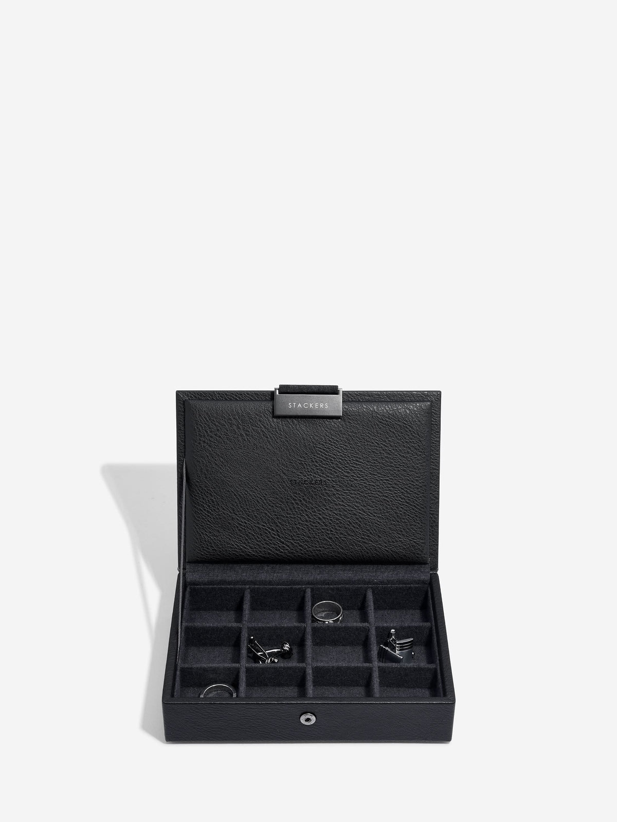 Stackers Mini Set van 2 - Horloge- & Manchetknopendoosje Zwart - Mystackers
