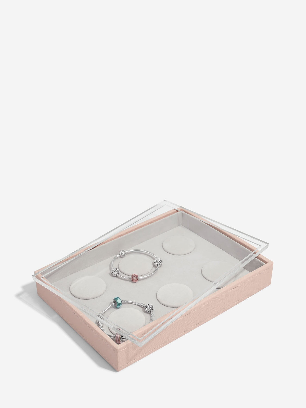 Stackers Armbandenlaag + deksel voor Klassieke Juwelendoos Roze - Mystackers