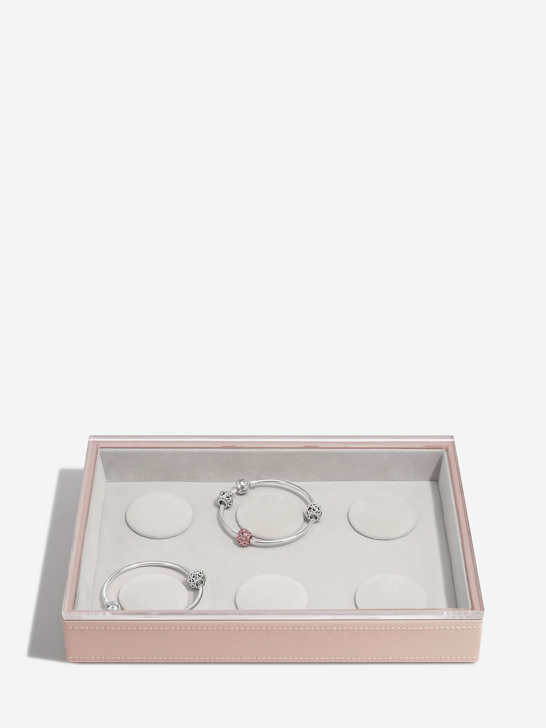 Stackers Armbandenlaag + deksel voor Klassieke Juwelendoos Roze - Mystackers