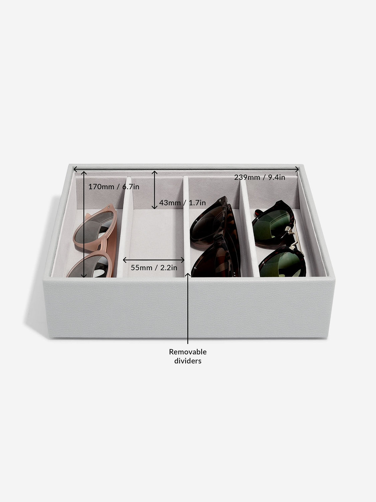Stackers Bril & Accessoires-laag voor Klassieke Juwelendoos Grijs - Mystackers