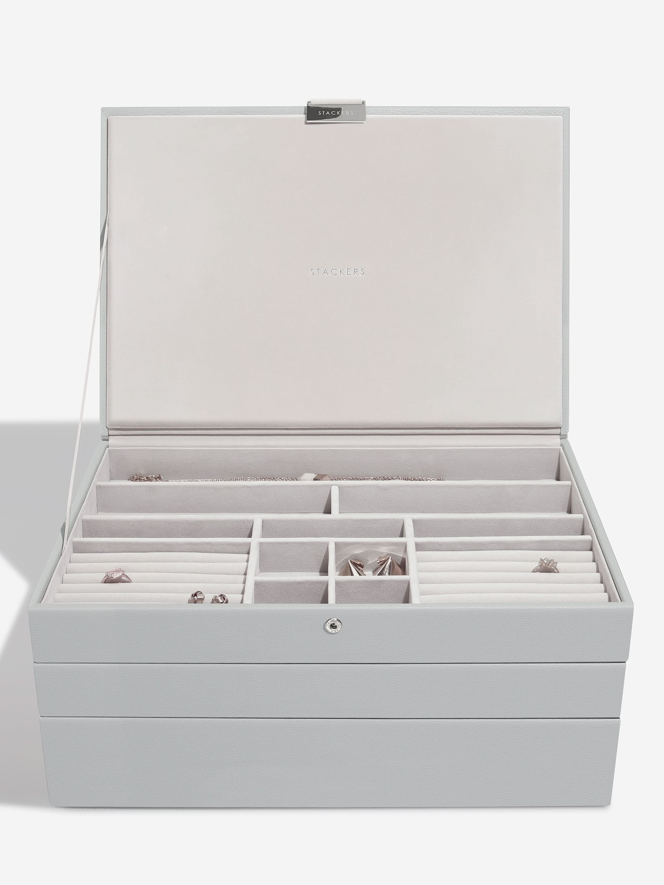 Stackers XL Juwelendoos set van 3 Grijs - Mystackers