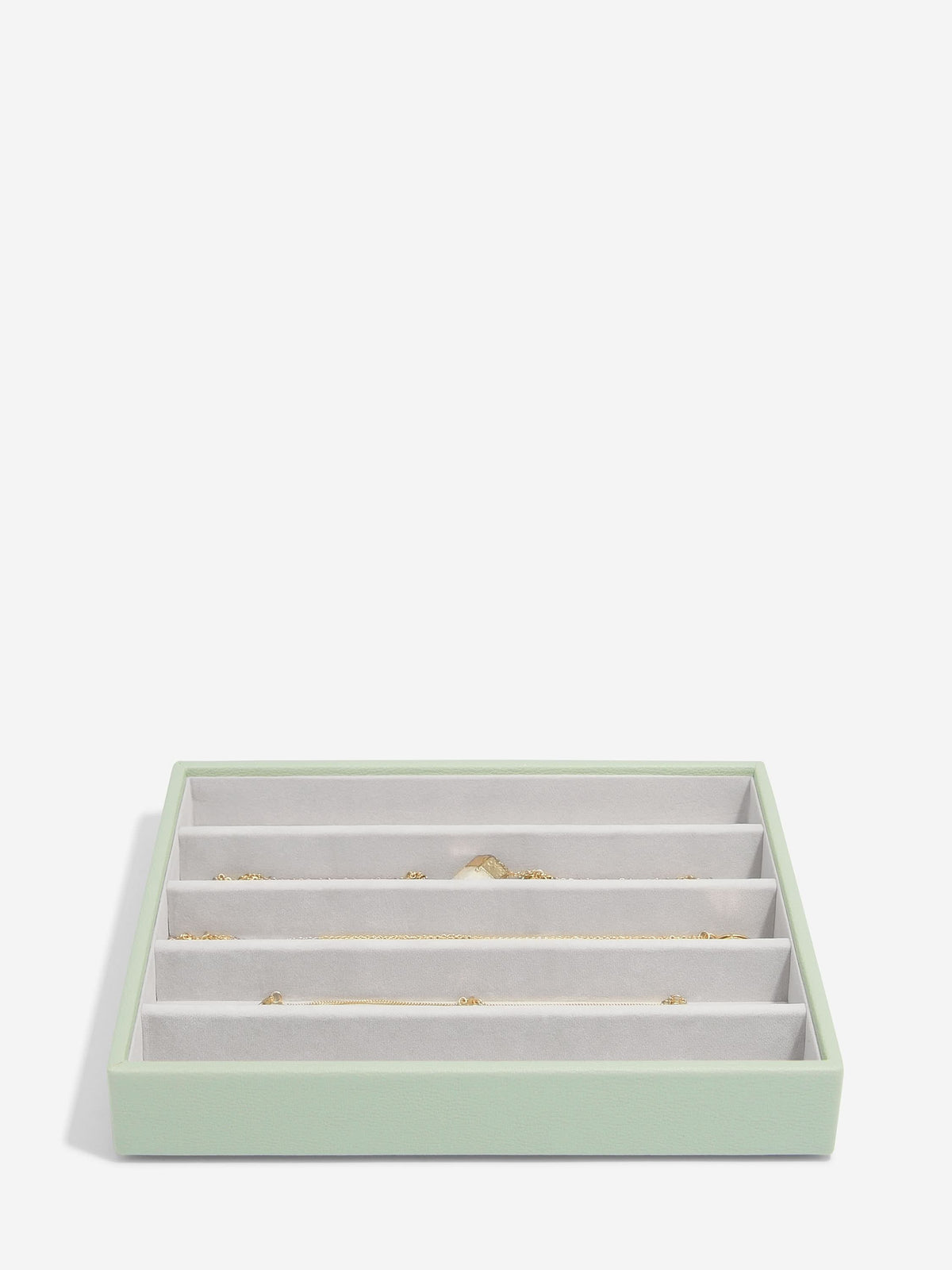 Stackers Halskettingenlaag voor Klassieke Juwelendoos Saliegroen - Mystackers