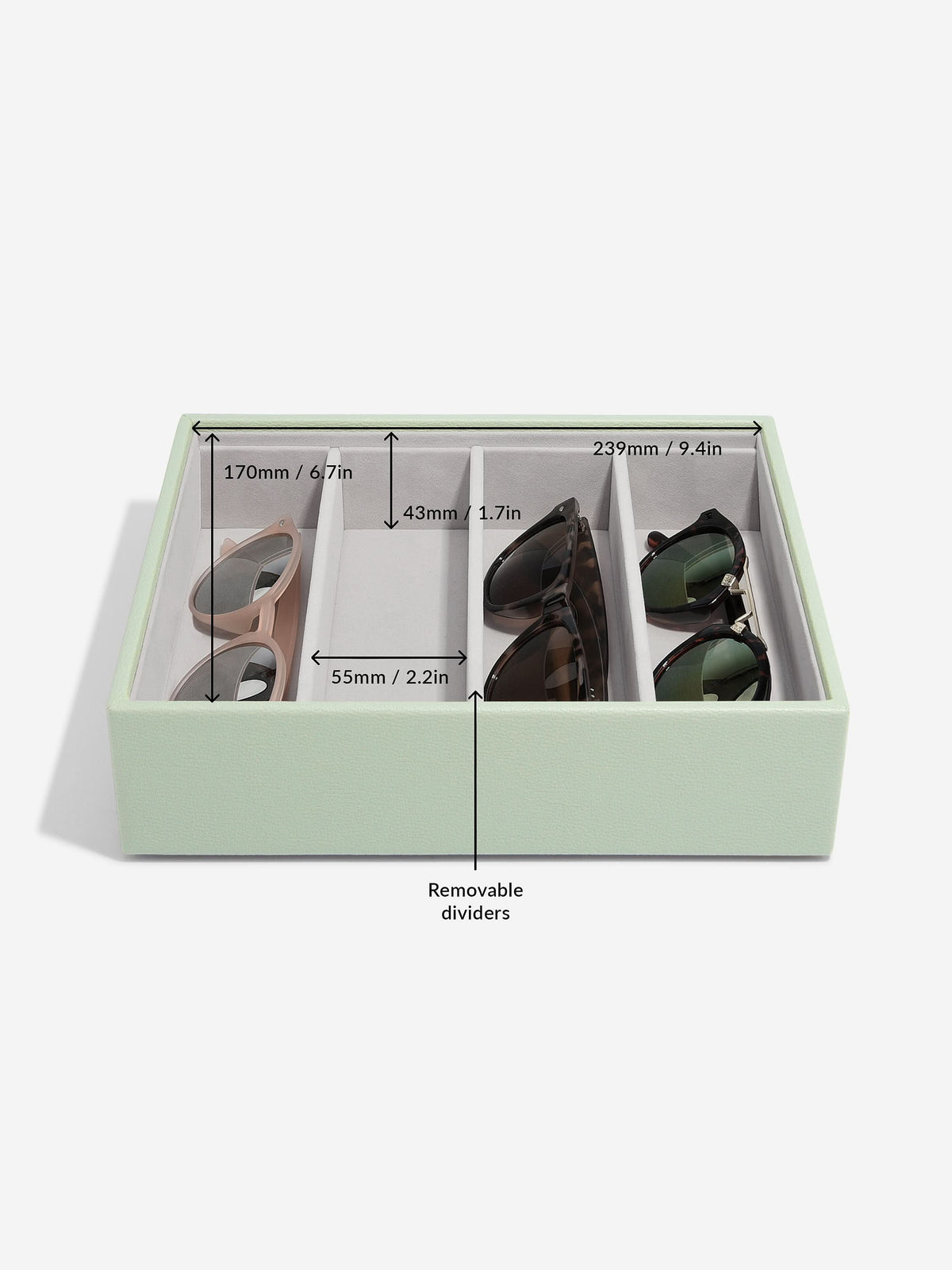 Stackers Bril & Accessoires-laag voor Klassieke Juwelendoos Saliegroen - Mystackers