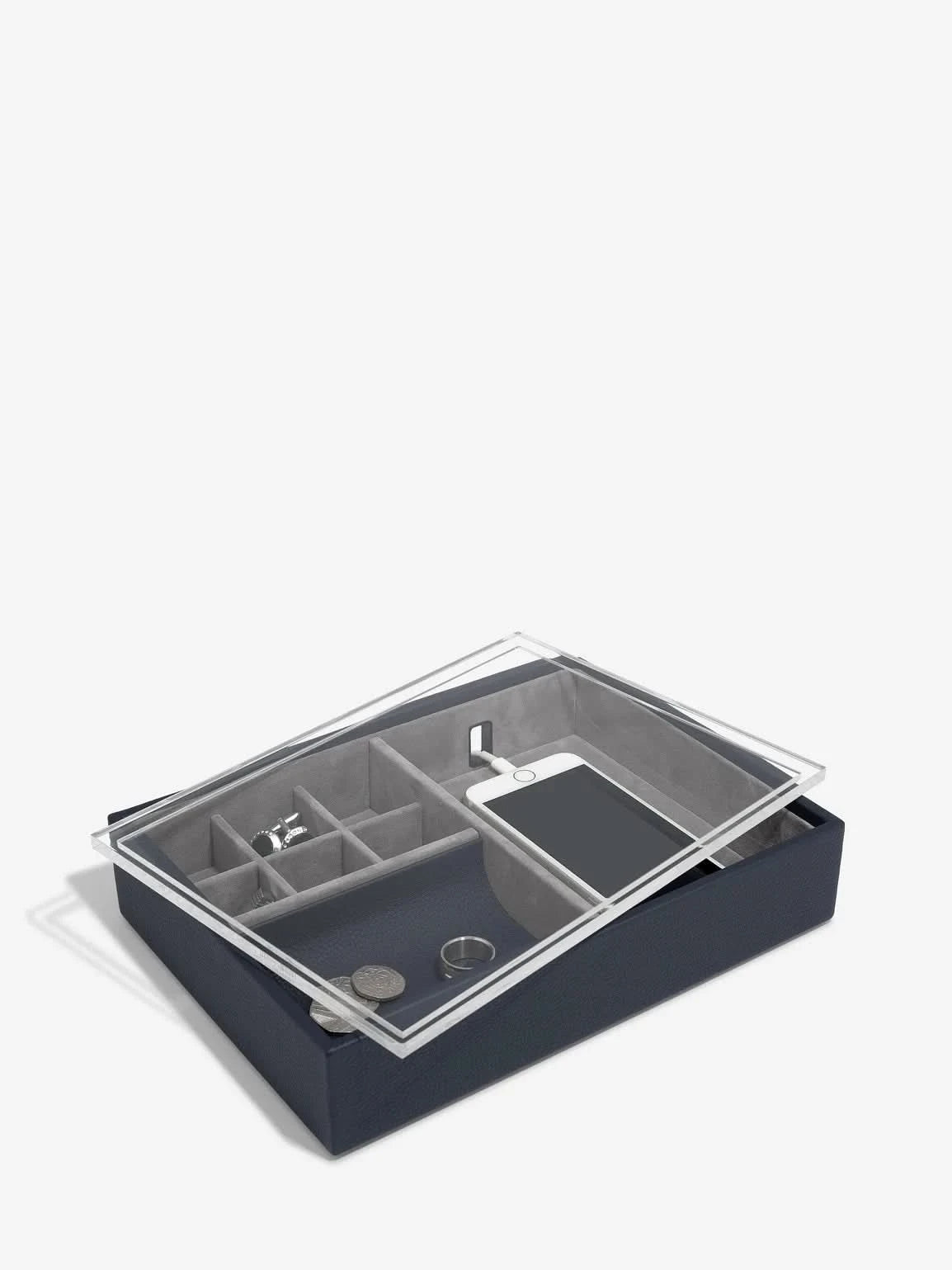 Stackers Organizer met doorzichtig deksel Marineblauw - Mystackers