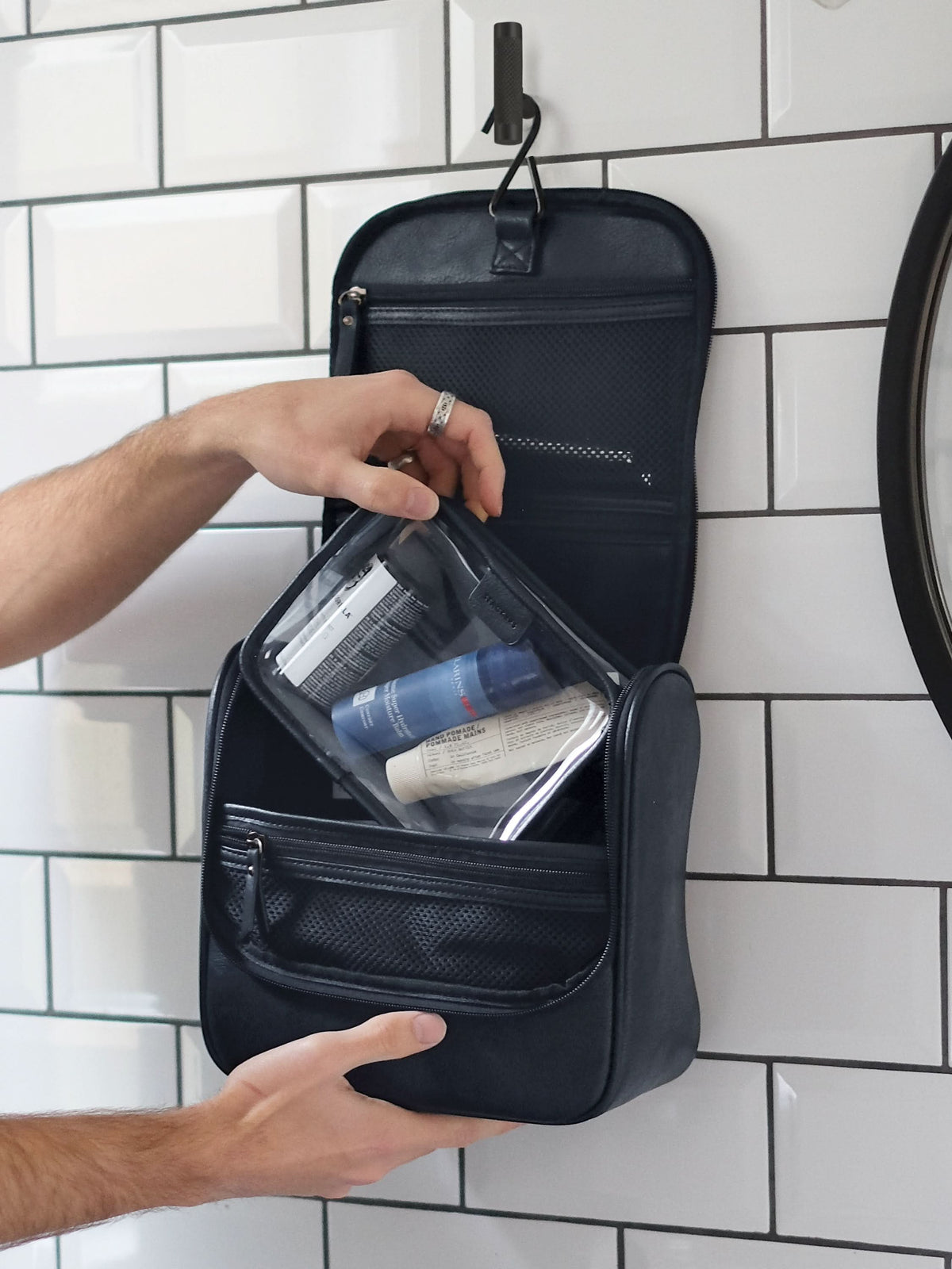 Stackers kleine hangende Toilettas Marineblauw - Mystackers