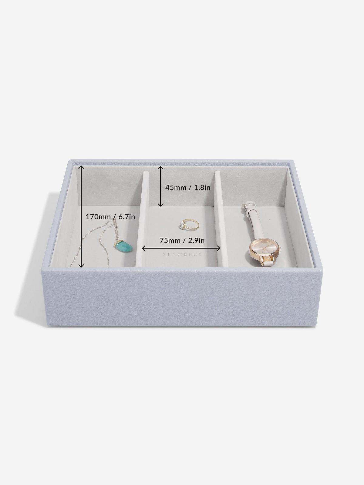 Stackers Horloge & Accessoirelaag voor Klassieke Juwelendoos Lavendel - Mystackers