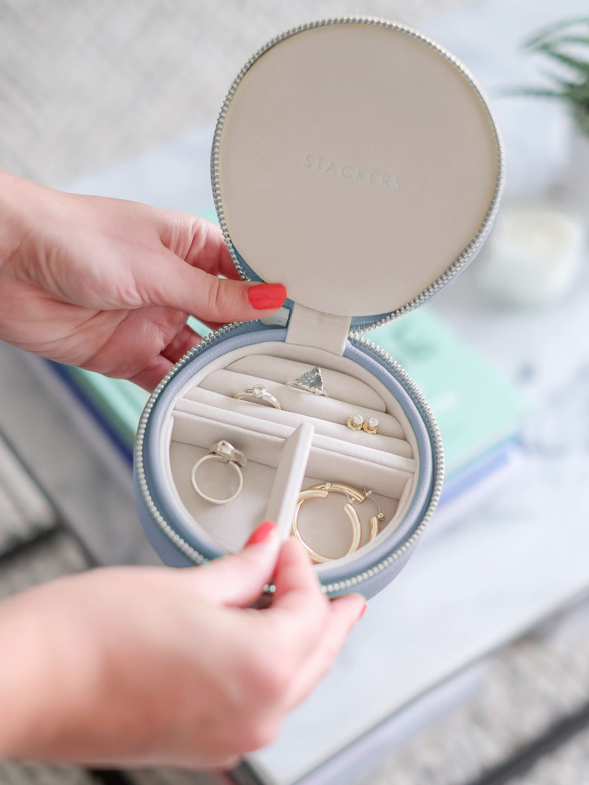 Stackers Ronde Travel Jewellery Box Lavendel - Mystackers