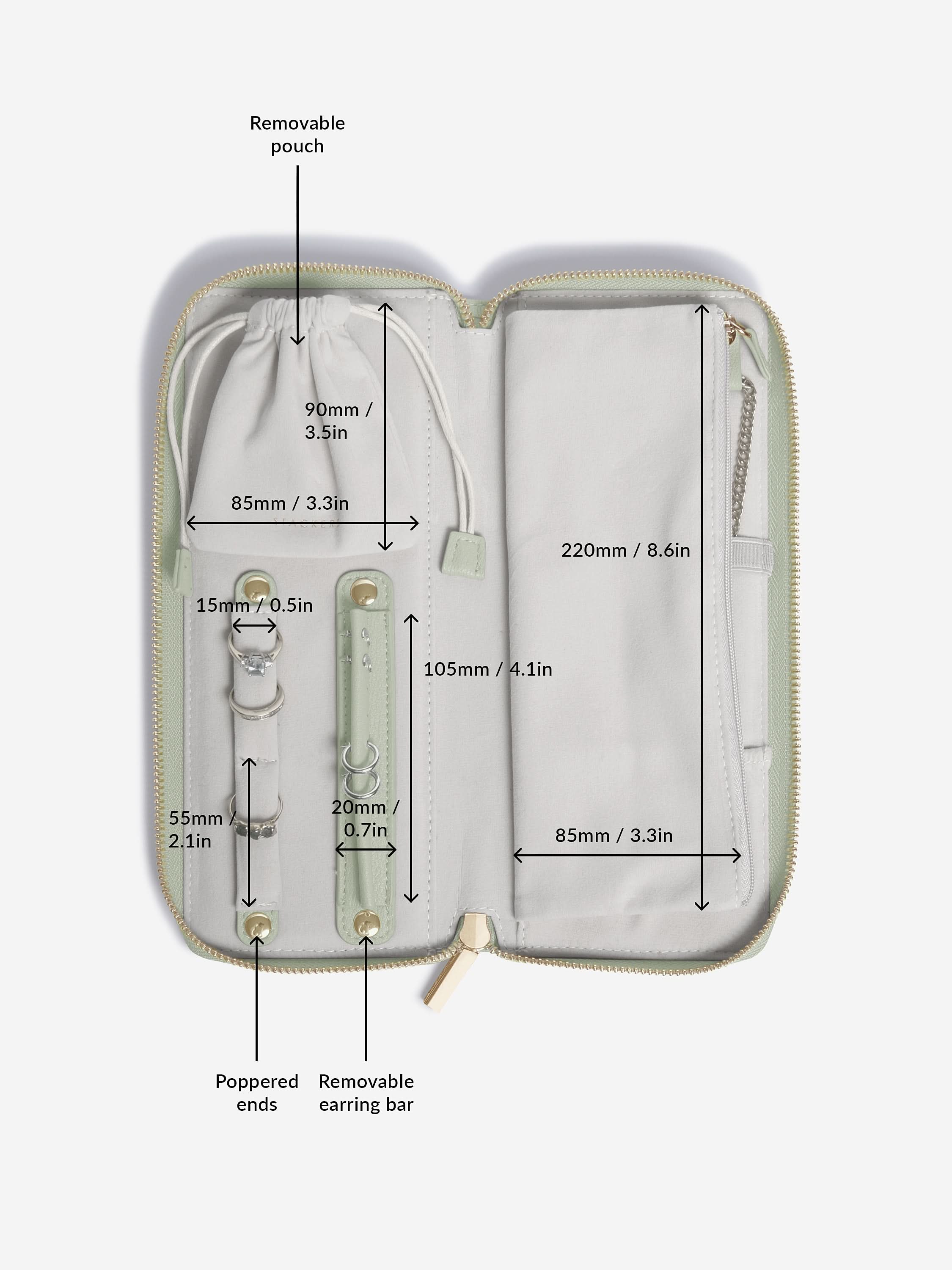 Stackers Jewellery Roll Saliegroen - Mystackers
