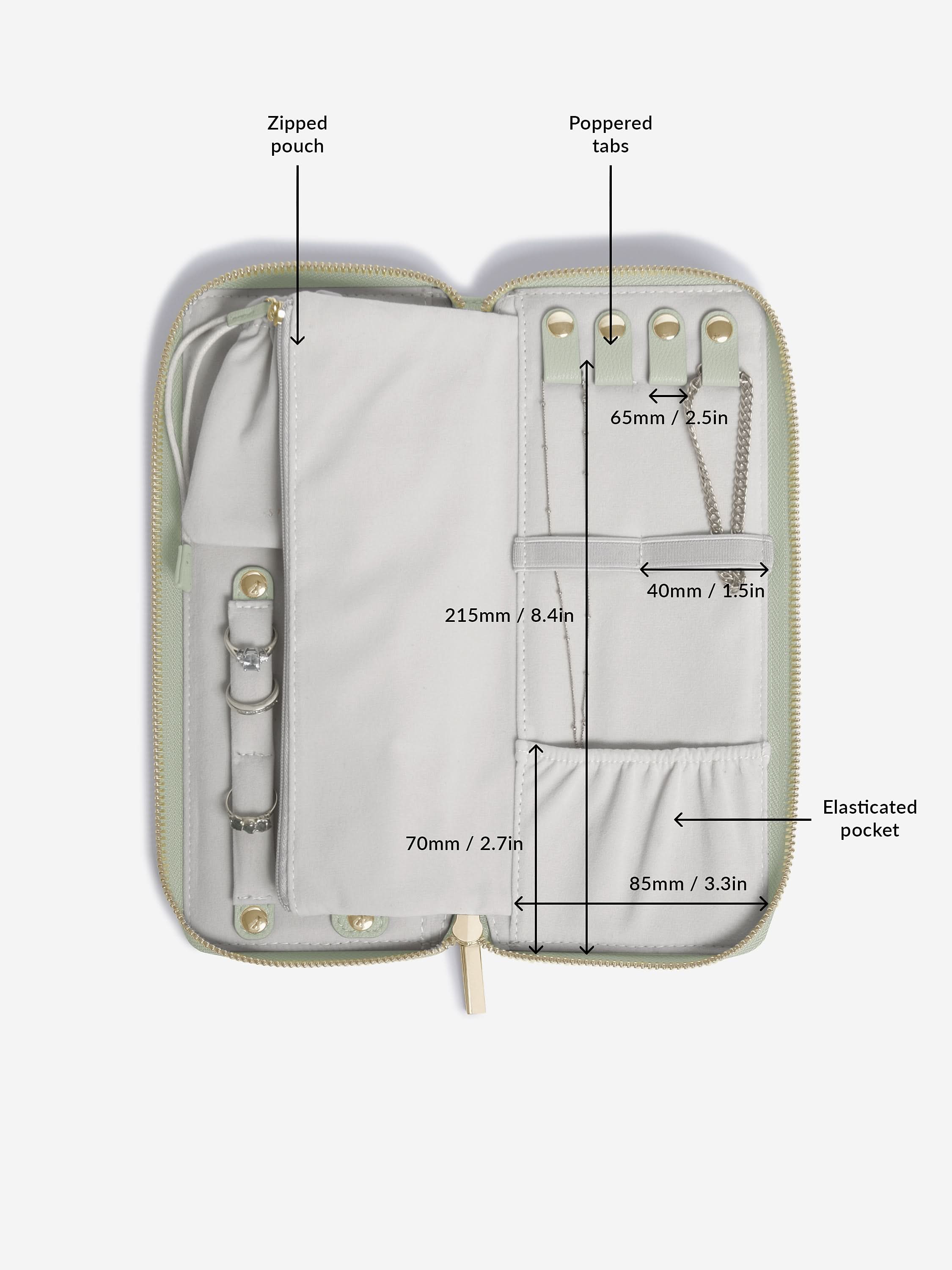 Stackers Jewellery Roll Saliegroen - Mystackers