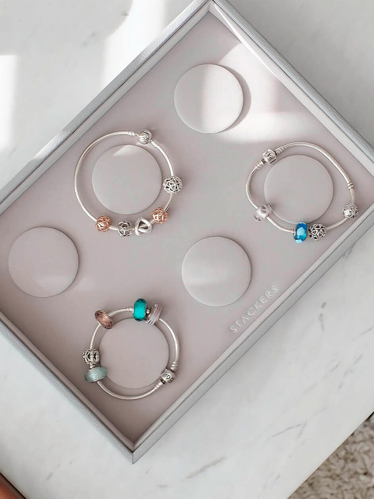 Stackers Armbandenlaag voor Klassieke Juwelendoos Grijs - Mystackers