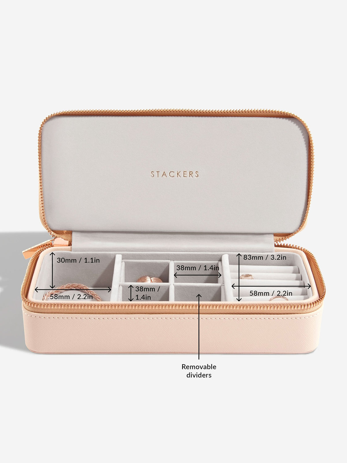 Stackers Large + Petite Travel Box Roze - Mystackers