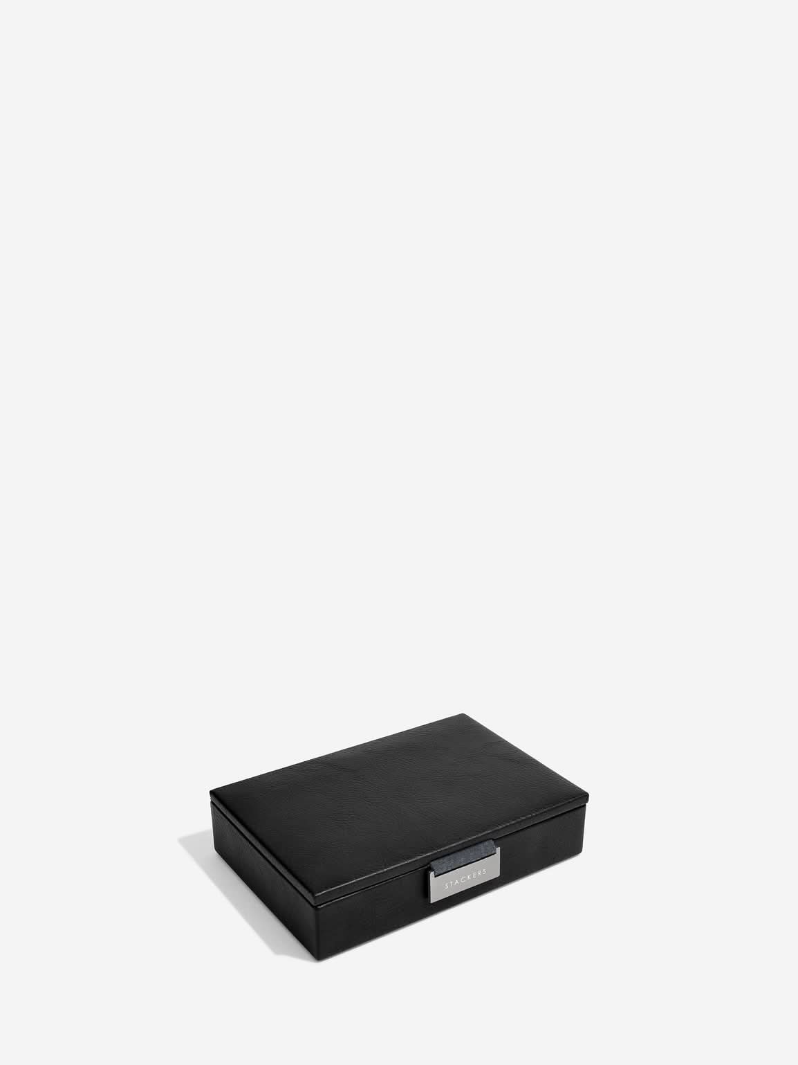 Stackers Mini Manchetknopendoosje met deksel Zwart - Mystackers