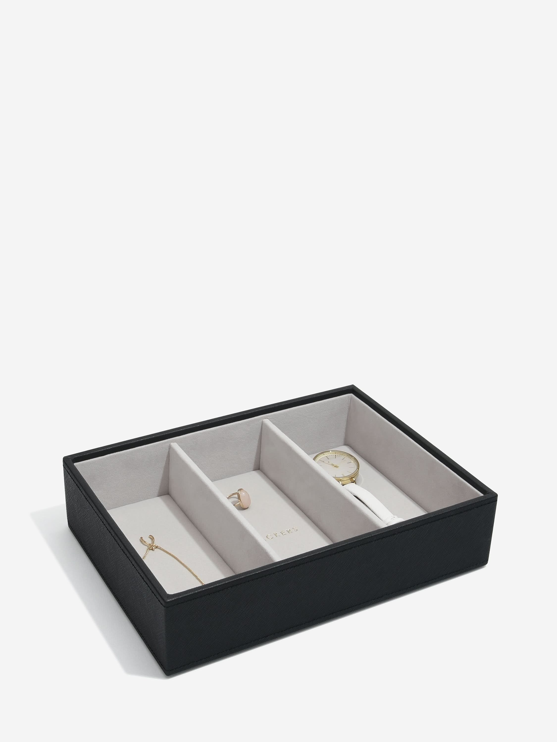 Stackers Horloge & Accessoirelaag voor Klassieke Juwelendoos Zwart - Mystackers