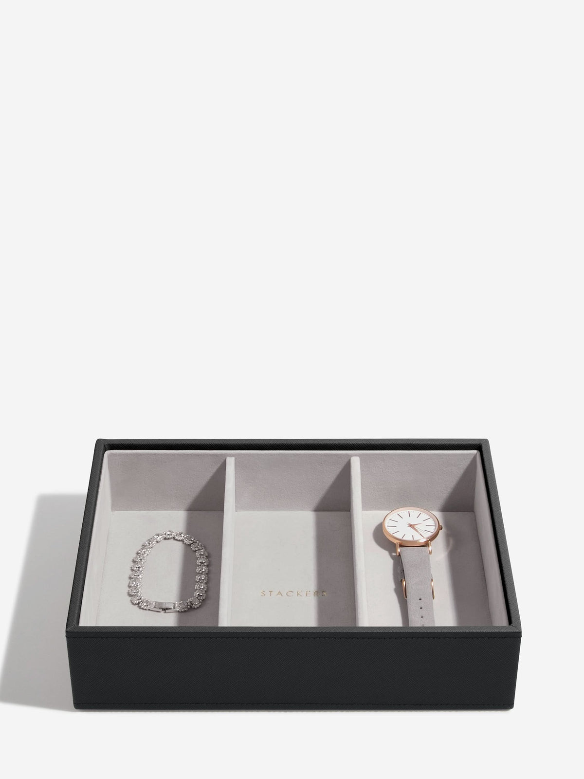 Stackers Horloge & Accessoirelaag voor Klassieke Juwelendoos Zwart - Mystackers