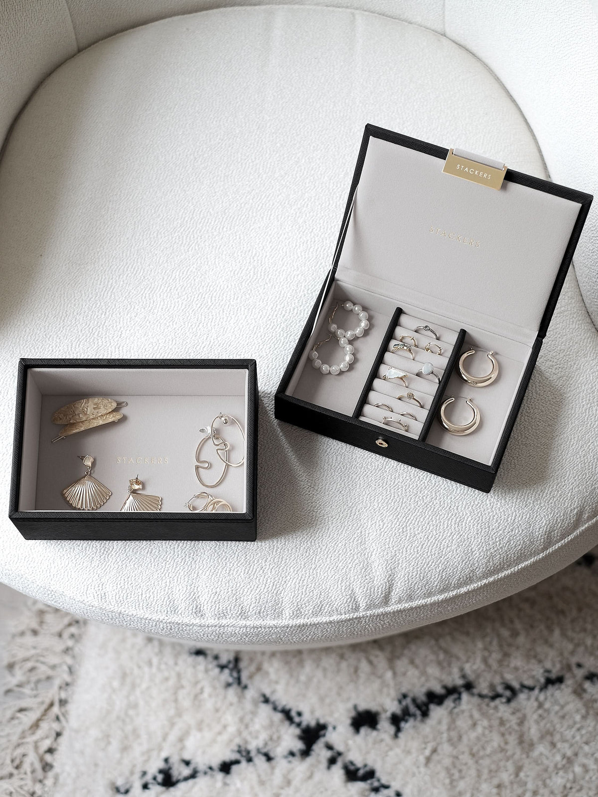 Stackers Mini Juwelendoos Set van 2 Zwart - Mystackers