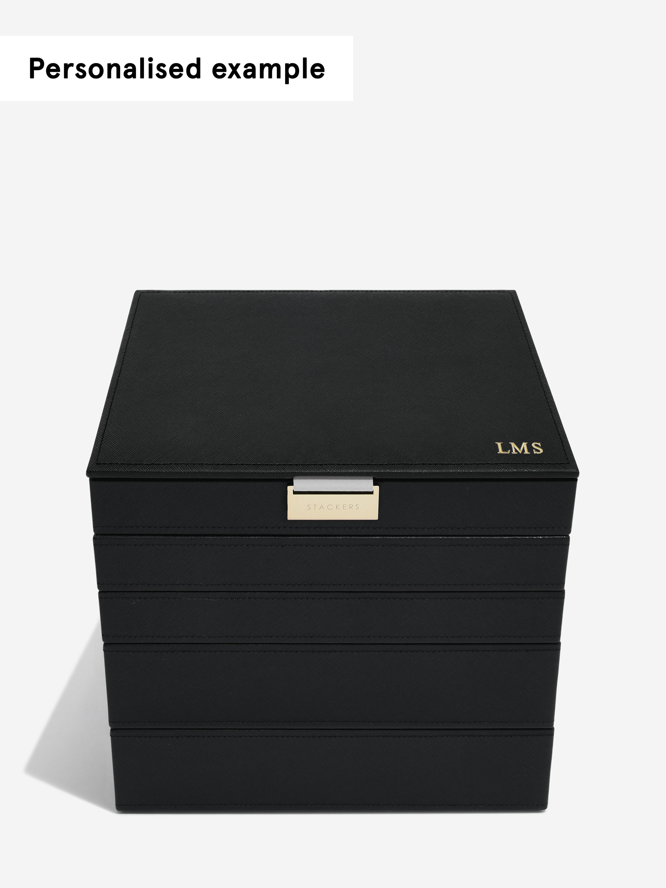 Stackers Klassieke Juwelendoos Set van 5 Zwart - Mystackers