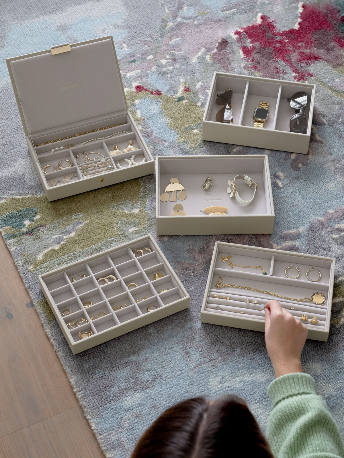 Stackers Klassieke Juwelendoos Set van 5 Havermout - Mystackers