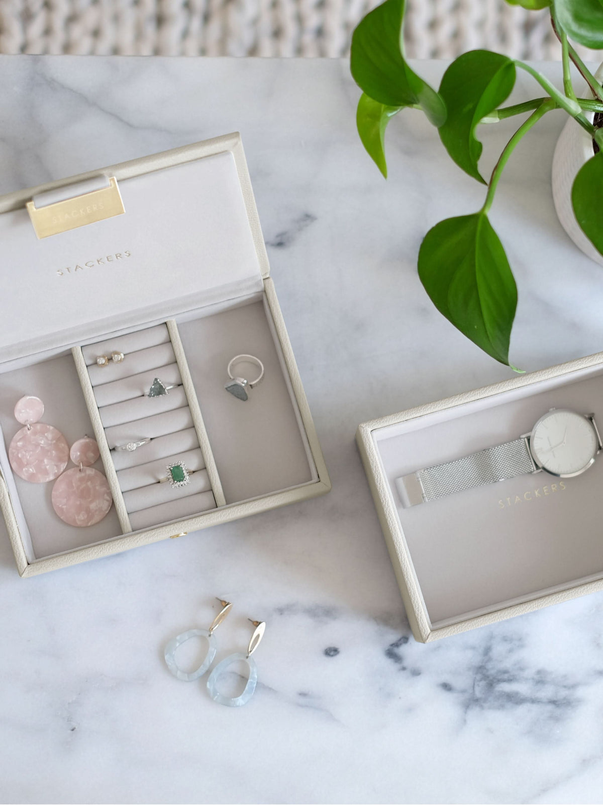 Stackers Mini Juwelendoos Set van 2 Havermout - Mystackers