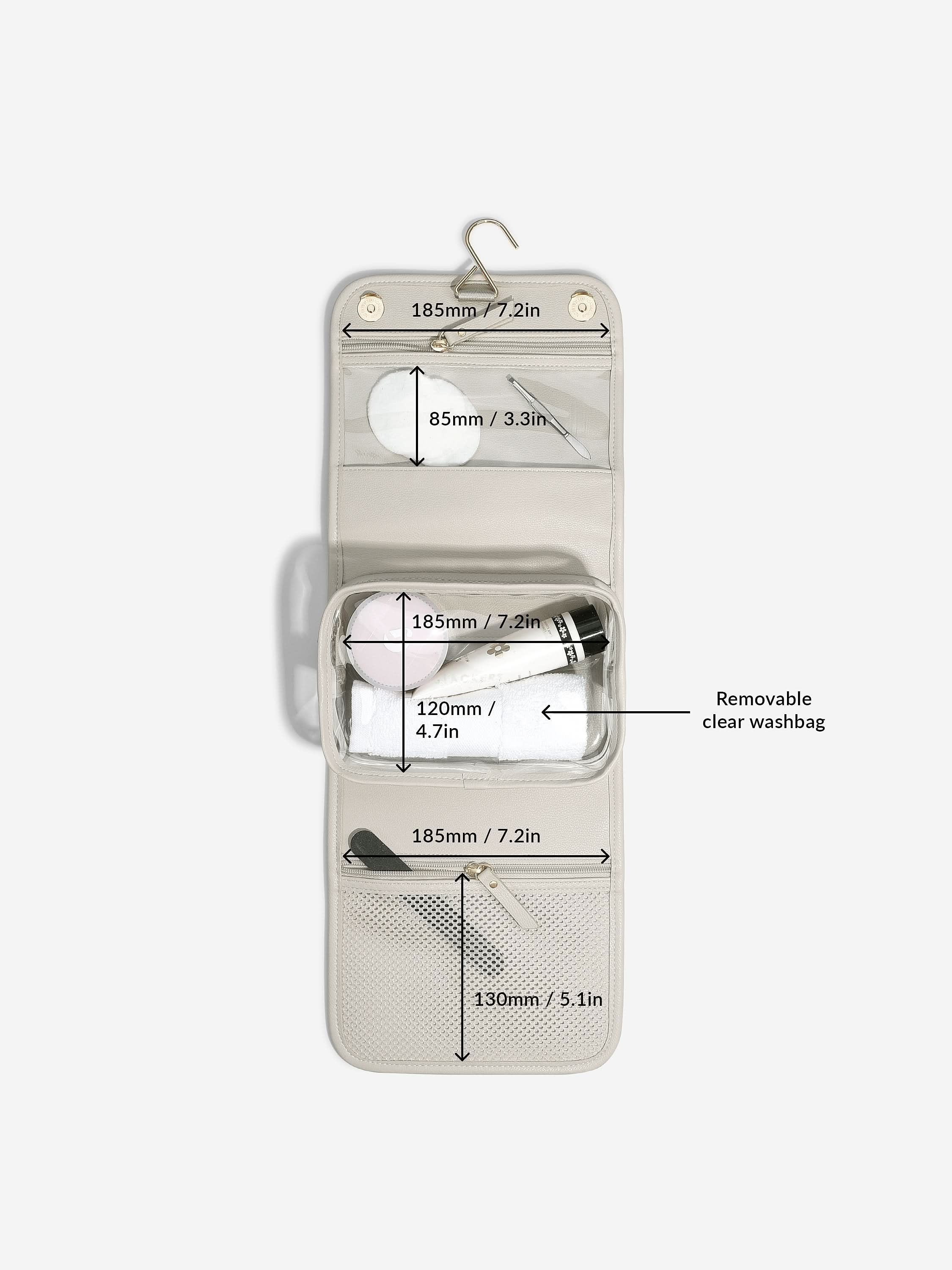 Stackers kleine hangende Toilettas Havermout - Mystackers