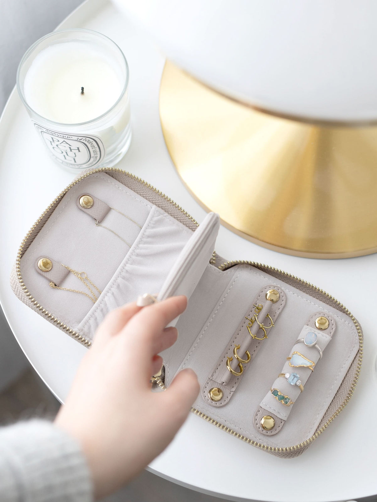 Stackers Compact Jewellery Roll Taupe - Mystackers