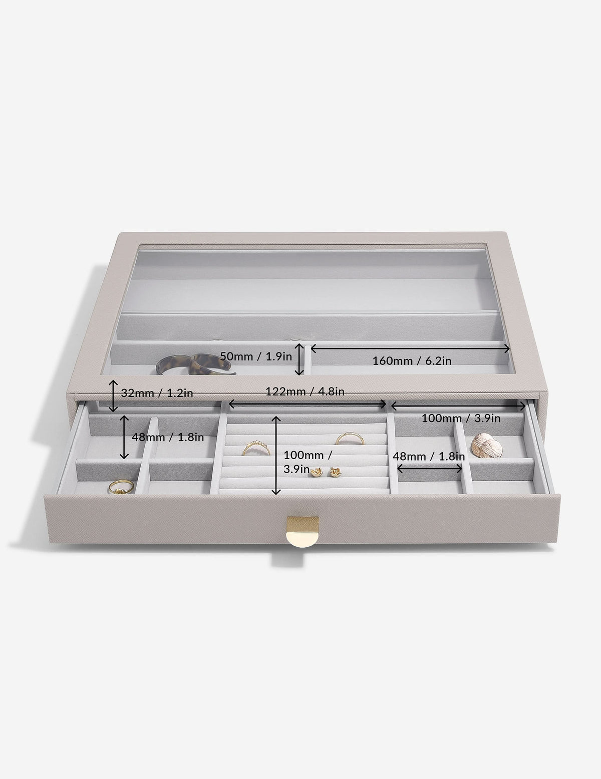 Stackers XL Ringen & Armbandenlade Display Taupe - Mystackers