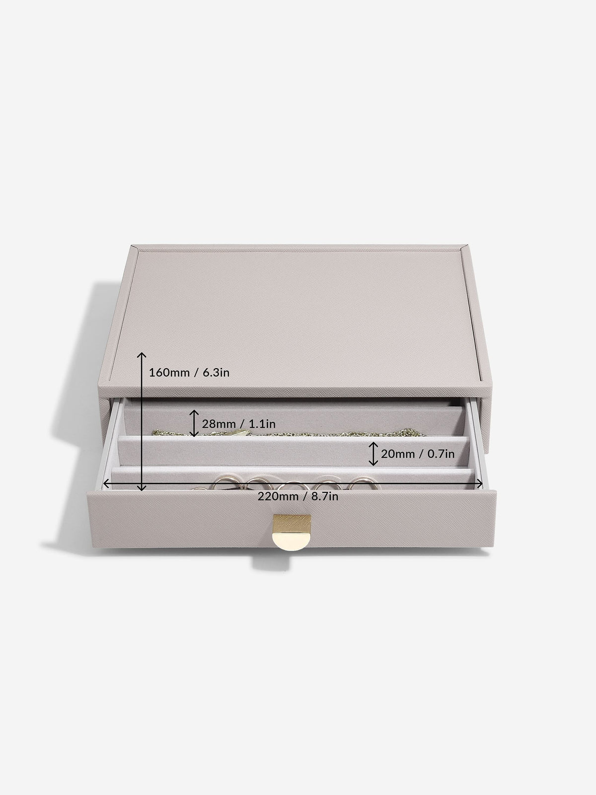 Stackers Halskettingenlade voor Klassieke Display Juwelendoos Taupe - Mystackers