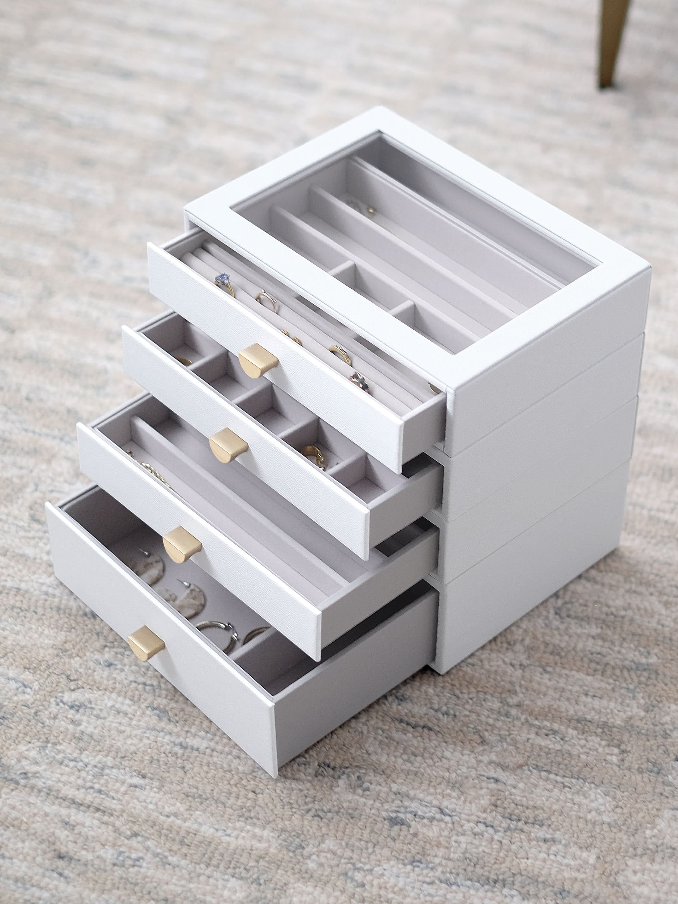 Stackers Klassieke Display Juwelendoos Set van 4 Wit - Mystackers