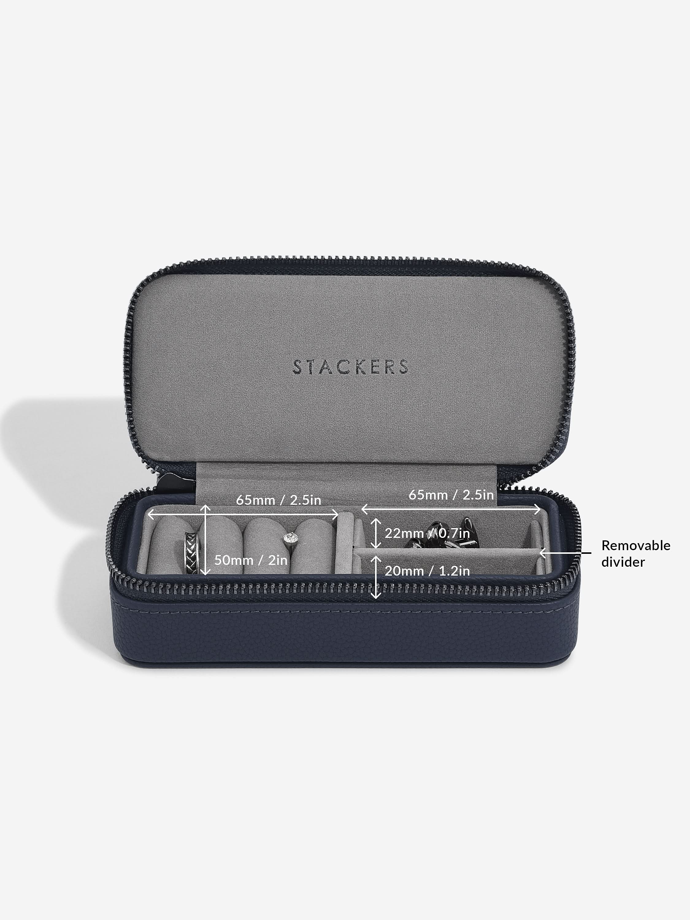 Stackers Medium Travel box Marineblauw/Donkergrijs - Mystackers
