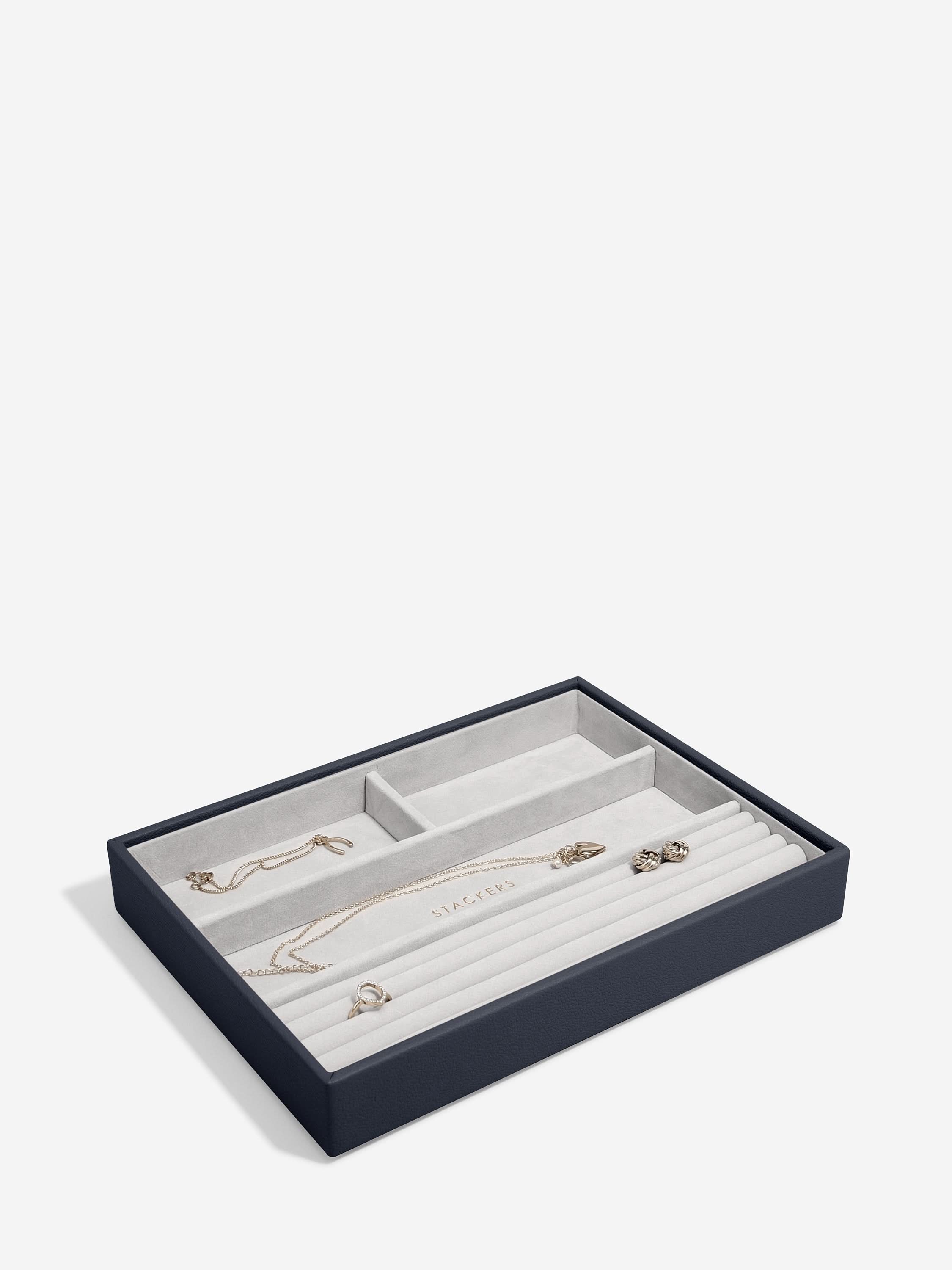 Stackers Ring & Armbandenlaag voor Klassieke Juwelendoos Marineblauw - Mystackers